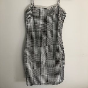 Black and White Plaid Mini Dress